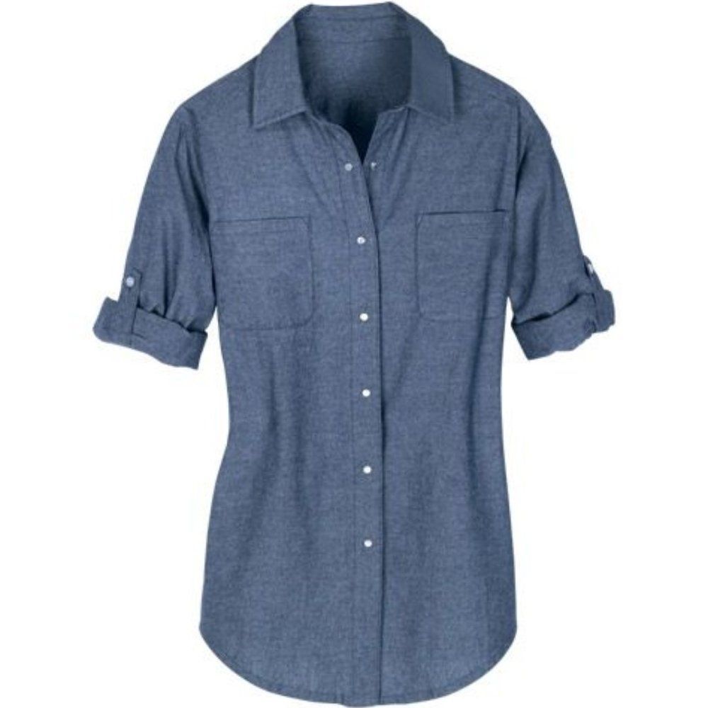 Womens Chambray Chic Top Denim Blue (Size Medium) ~ NEW!!! - Picture 1 of 4